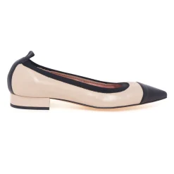 Ballerina a punta Anna F. in nappa bicolore con tacco 1,5 cm