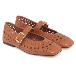Ballerina ASH Brook in pelle laserata con cinturino regolabile