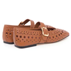 Ballerina ASH Brook in pelle laserata con cinturino regolabile
