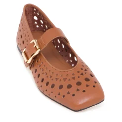 Ballerina ASH Brook in pelle laserata con cinturino regolabile