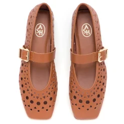 Ballerina ASH Brook in pelle laserata con cinturino regolabile