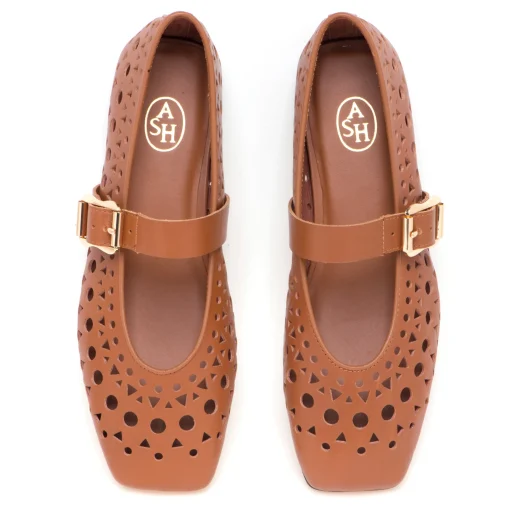 Ballerina ASH Brook in pelle laserata con cinturino regolabile