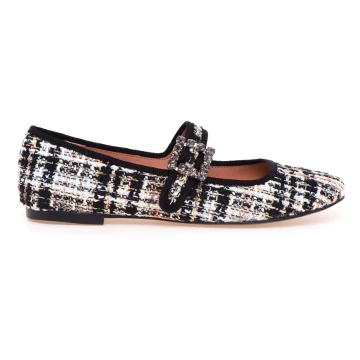 Ballerina Bibi Lou in tweed con cinturino