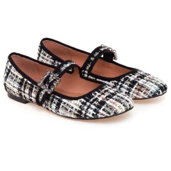 Ballerina Bibi Lou in tweed con cinturino