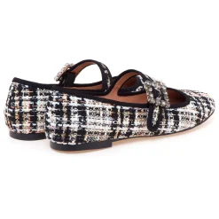 Ballerina Bibi Lou in tweed con cinturino