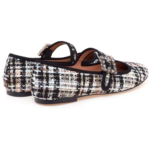 Ballerina Bibi Lou in tweed con cinturino