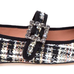 Ballerina Bibi Lou in tweed con cinturino