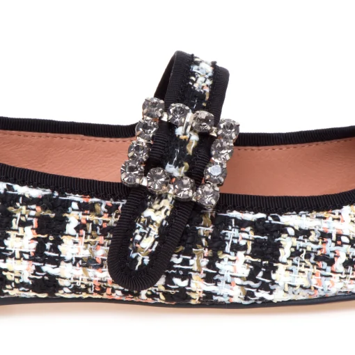 Ballerina Bibi Lou in tweed con cinturino