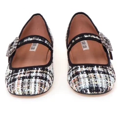 Ballerina Bibi Lou in tweed con cinturino