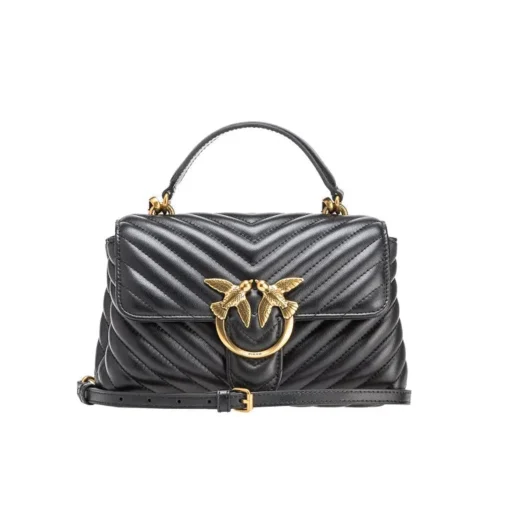 Borsa a mano Pinko Mini Lady Love Bag Puff Chevron in pelle