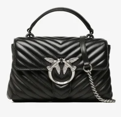 Borsa a mano Pinko Mini Lady Love Bag Puff Chevron in pelle