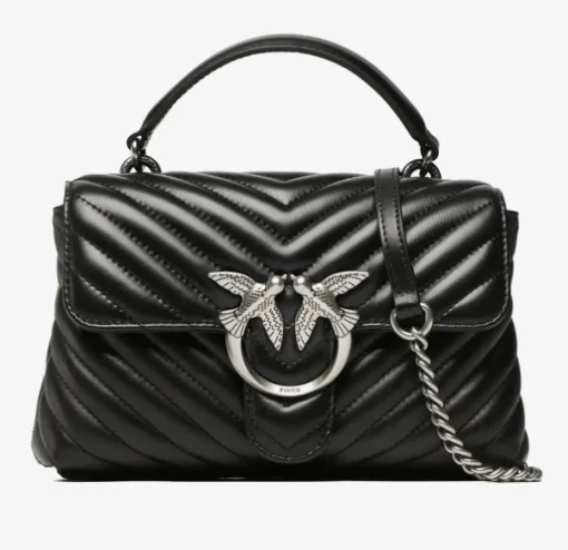 Borsa a mano Pinko Mini Lady Love Bag Puff Chevron in pelle