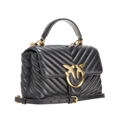 Borsa a mano Pinko Mini Lady Love Bag Puff Chevron in pelle