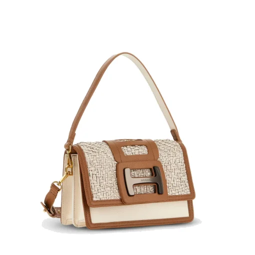 Borsa a tracolla Hogan H-bag in rafia