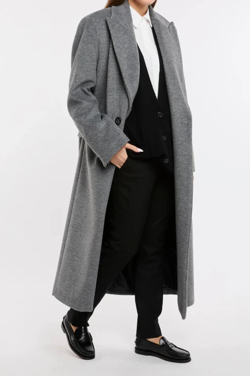 Cappotto lungo doppio petto Kaos Jeans in misto viscosa