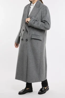 Cappotto lungo doppio petto Kaos Jeans in misto viscosa
