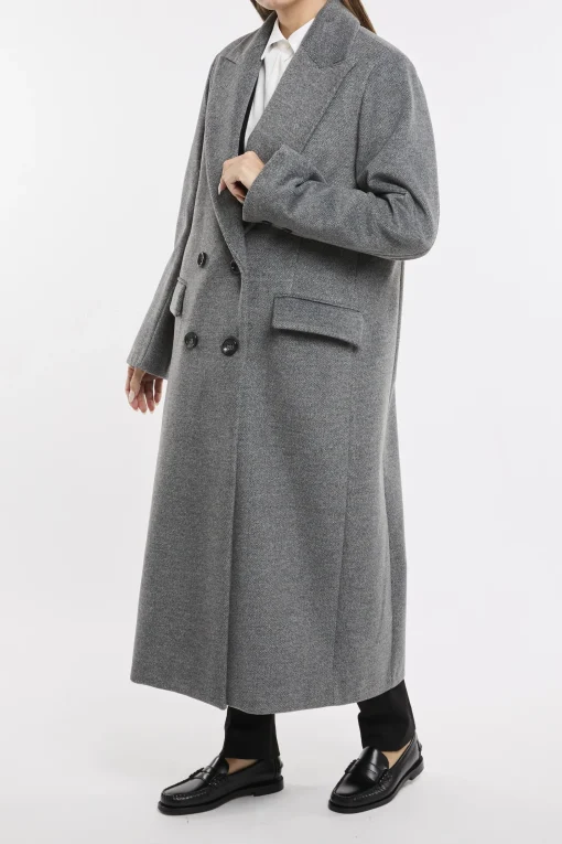 Cappotto lungo doppio petto Kaos Jeans in misto viscosa