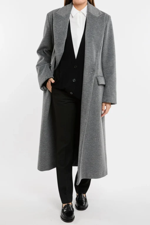 Cappotto lungo doppio petto Kaos Jeans in misto viscosa