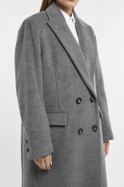 Cappotto lungo doppio petto Kaos Jeans in misto viscosa