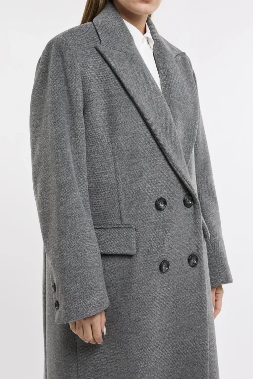Cappotto lungo doppio petto Kaos Jeans in misto viscosa