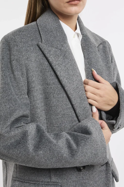 Cappotto lungo doppio petto Kaos Jeans in misto viscosa
