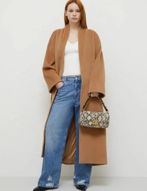 Cappotto Marella in pura lana con cintura