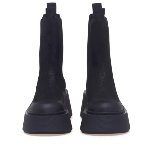 Chelsea boot Vic Matie in camoscio ingrassato con maxi platform