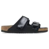 Ciabatta Birkenstock Uji in nabuck e pelle laccata