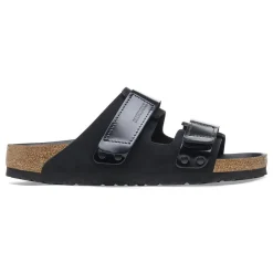 Ciabatta Birkenstock Uji in nabuck e pelle laccata