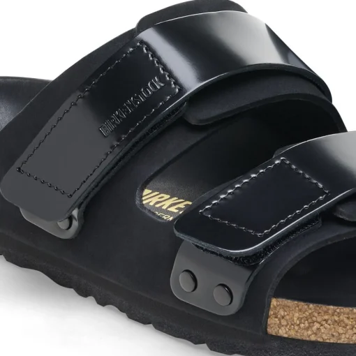 Ciabatta Birkenstock Uji in nabuck e pelle laccata