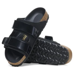 Ciabatta Birkenstock Uji in nabuck e pelle laccata