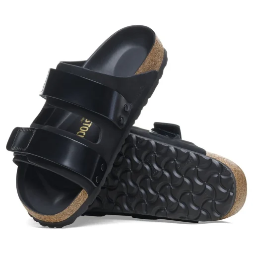 Ciabatta Birkenstock Uji in nabuck e pelle laccata