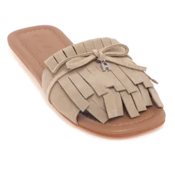 Ciabatta Hogan H685 in camoscio con frange