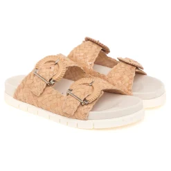 Ciabatta Pons Quintana in pelle intrecciata con doppia fascia