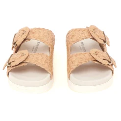Ciabatta Pons Quintana in pelle intrecciata con doppia fascia