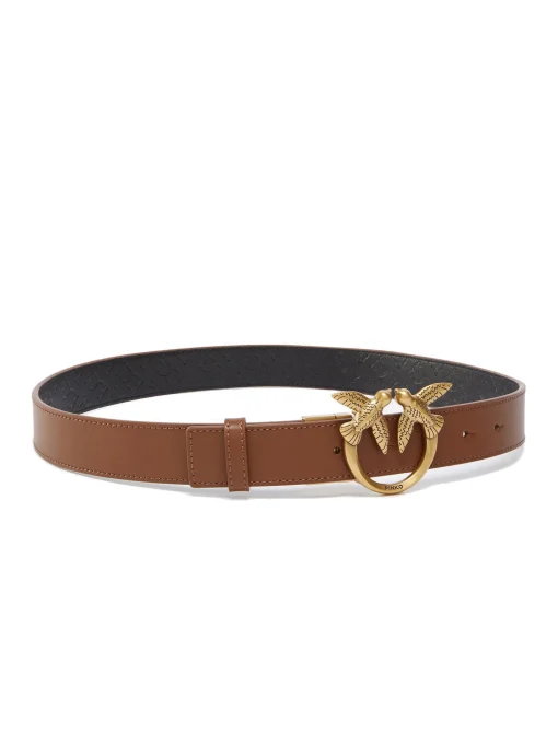 Cintura double-face Pinko in pelle con fibbia Love Birds 3 cm