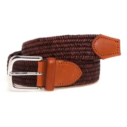 Cintura Gavazzeni in treccia di pelle elasticizzata