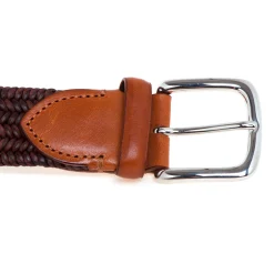 Cintura Gavazzeni in treccia di pelle elasticizzata