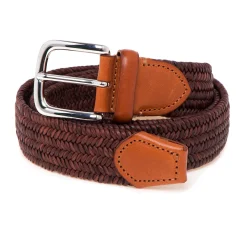 Cintura Gavazzeni in treccia di pelle elasticizzata
