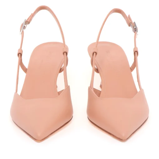 Decolletè sling-back Sergio Levantesi in pelle con tacco 55 mm