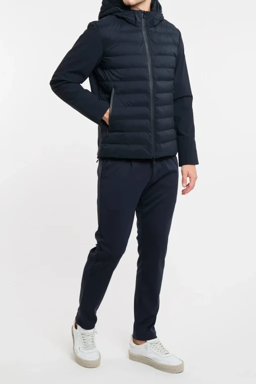 Giubbino People Of Shibuya in nylon soft touch con piumino davanti BLU