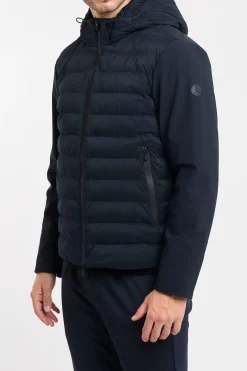 Giubbino People Of Shibuya in nylon soft touch con piumino davanti BLU