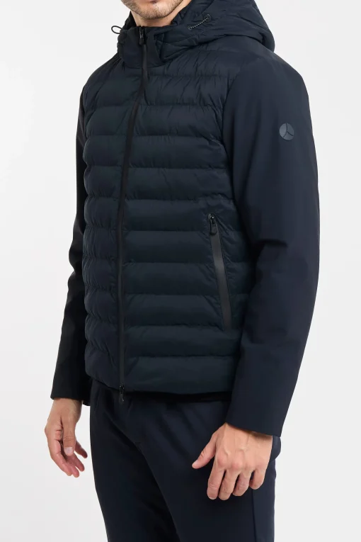 Giubbino People Of Shibuya in nylon soft touch con piumino davanti BLU