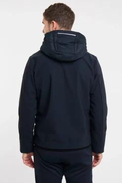 Giubbino People Of Shibuya in nylon soft touch con piumino davanti BLU