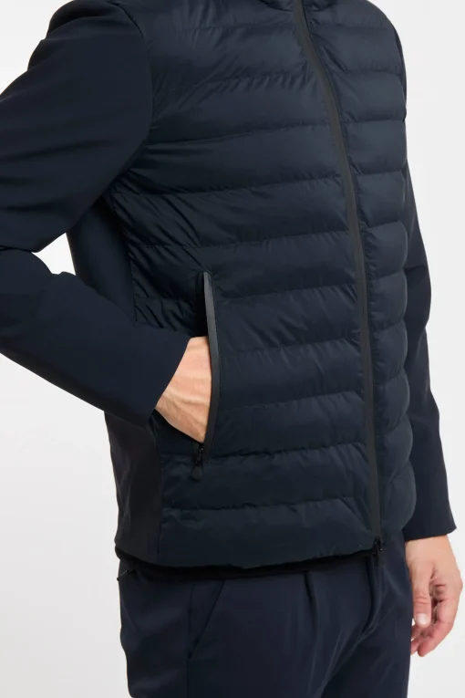 Giubbino People Of Shibuya in nylon soft touch con piumino davanti BLU