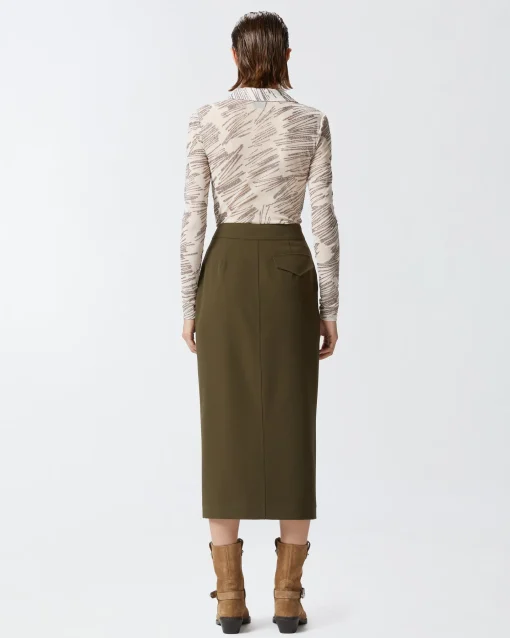 Gonna longuette Pinko in tessuto stretch fluido