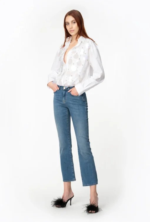 Jeans bootcut cinque tasche Pinko in denim stretch