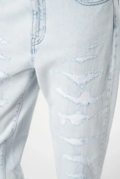 Jeans Pinko mom-fit in cotone con strappature