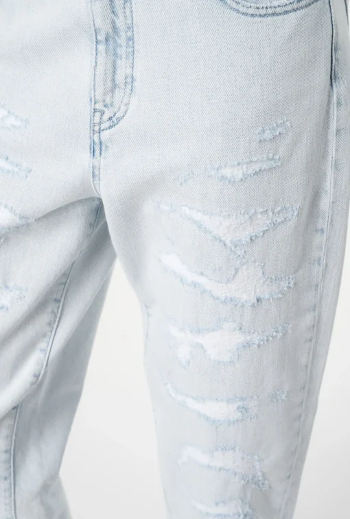 Jeans Pinko mom-fit in cotone con strappature