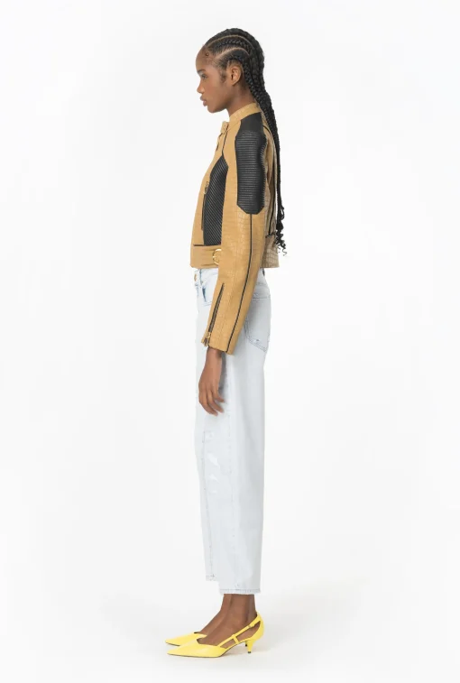 Jeans Pinko mom-fit in cotone con strappature